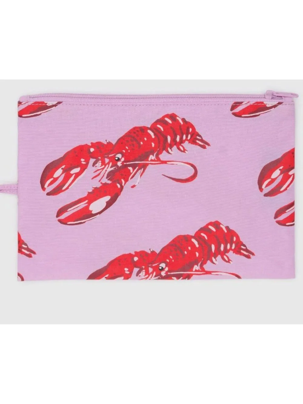 NWOT Baggu Flat Pouch Large - Pink Lobster (Sea Creatures)